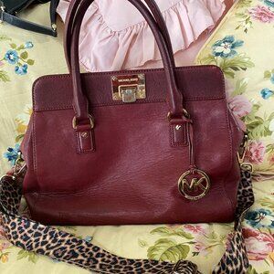 GUC~MK Astrid Leather satchel~Burgundy